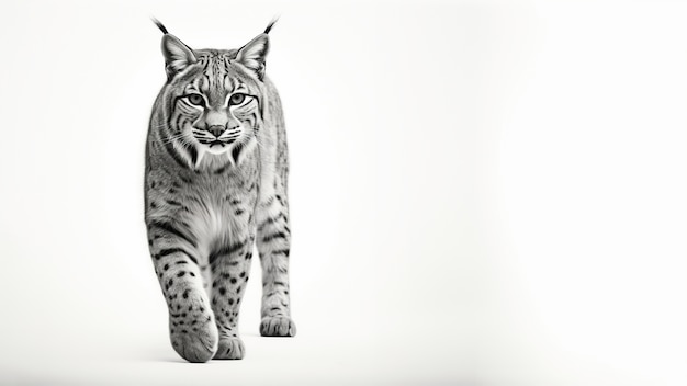 Vue monochrome du lynx roux sauvage