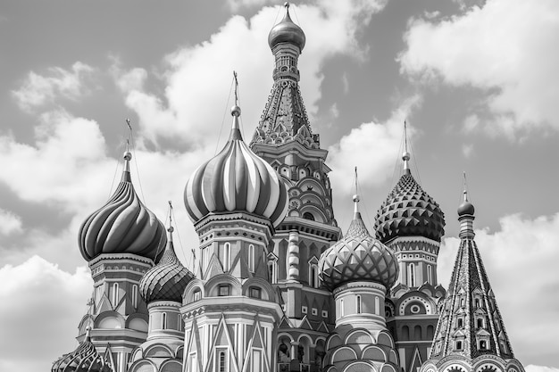 Photo gratuite vue monochrome de la place rouge pour la journée du patrimoine mondial