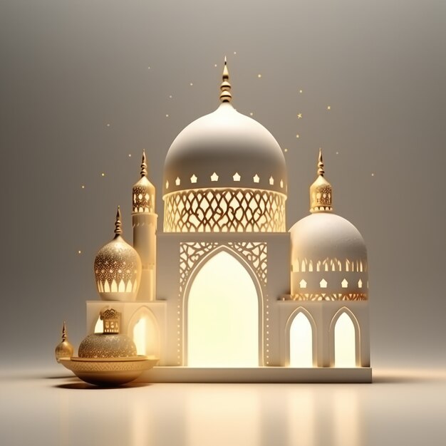 Vue de la mosquée islamique en 3D