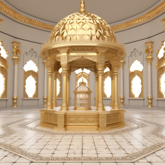 Photo gratuite vue de la mosquée islamique en 3d