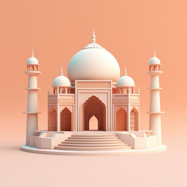 Vue de la mosquée islamique en 3D