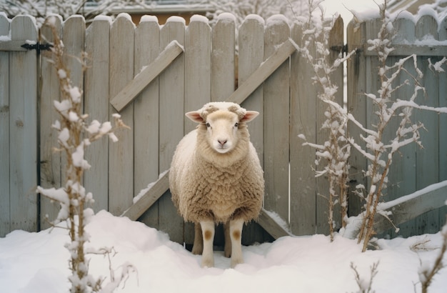 Vue des moutons en plein air dans la nature