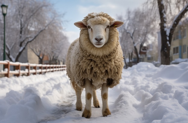 Photo gratuite vue des moutons en plein air dans la nature