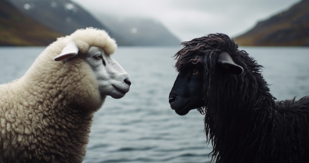 Photo gratuite vue des moutons en plein air dans la nature