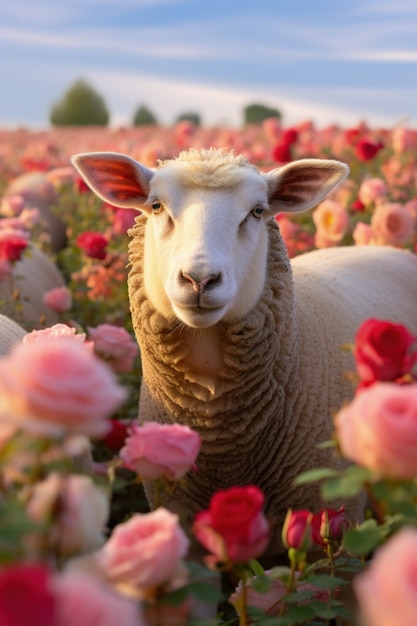 Photo gratuite vue des moutons en plein air dans la nature