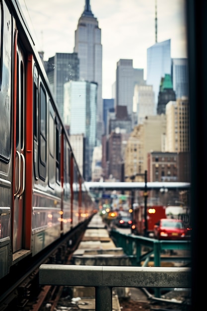 Photo gratuite vue de new york avec l'empire state building