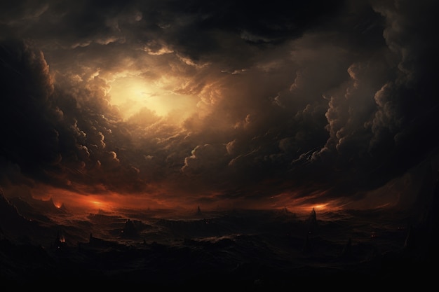 Photo gratuite vue des nuages sombres apocalyptiques