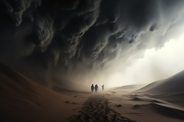 Photo gratuite vue des nuages sombres apocalyptiques