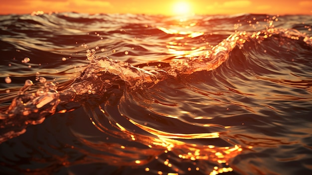 Vue sur l'océan ondulé ou l'eau de mer