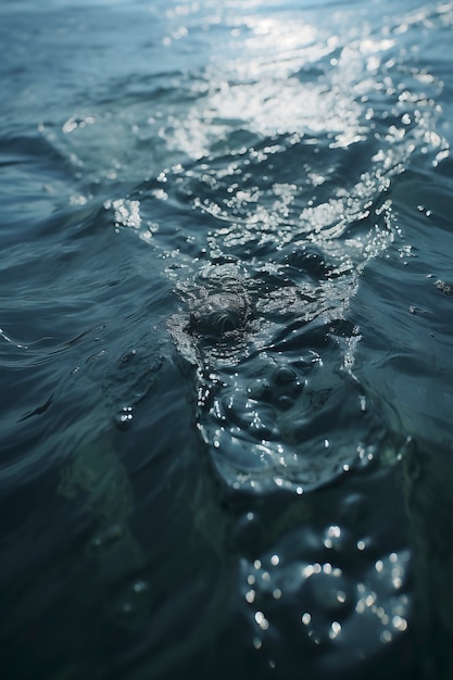 Vue sur l'océan ondulé ou l'eau de mer