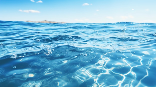 Vue sur l'océan ondulé ou l'eau de mer