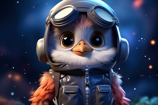 Vue de l'oiseau aviateur 3D