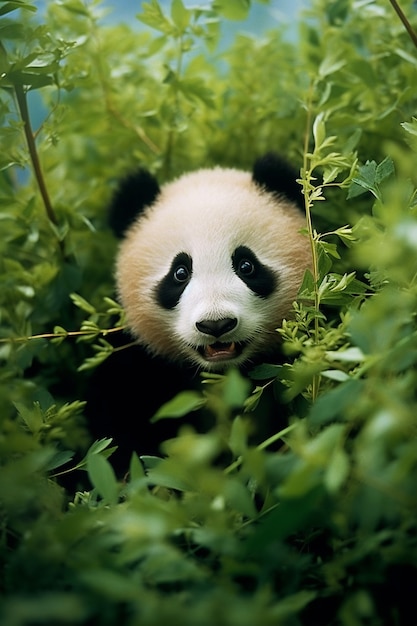 Vue sur l'ours panda dans la nature