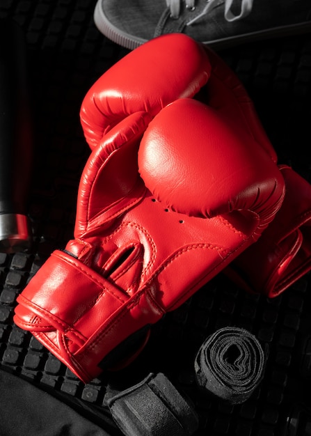 Photo gratuite vue d'une paire de gants de boxe