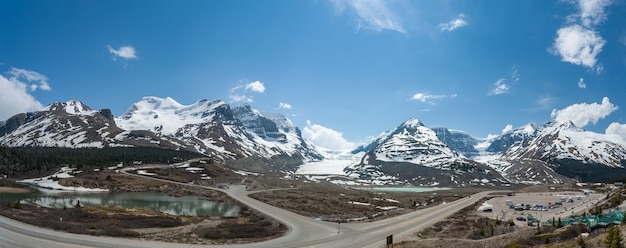 Vue Panoramique Sur Le Glacier Athabasca Au Canada