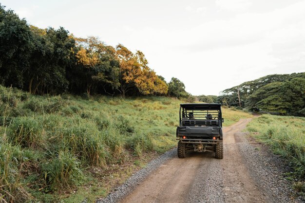 Vue panoramique de la voiture jeep à hawaii