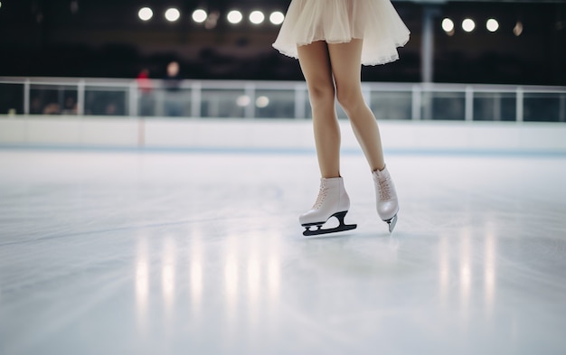 Photo gratuite vue d'une patineuse sur glace