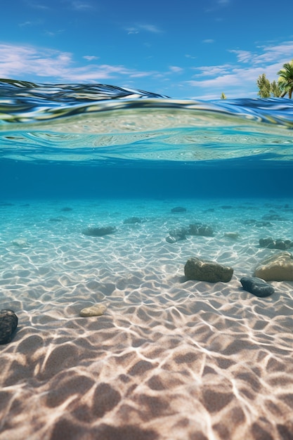 Photo gratuite vue sur le paysage de la plage tropicale