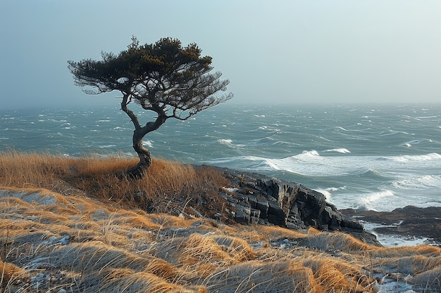 Vue photoréaliste d'un arbre dans la nature avec des branches et un tronc