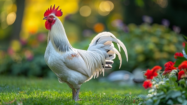 Photo gratuite vue photoréaliste d'un coq avec un bec et des plumes