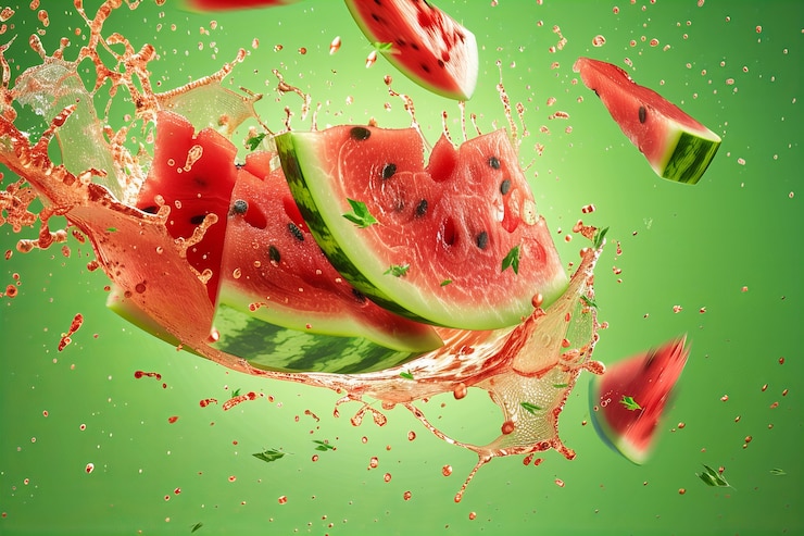 Photo gratuit vue photoréaliste du doux et savoureux fruit de la pastèque