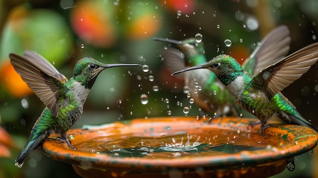 Photo gratuite vue photoréaliste du magnifique colibri dans son habitat naturel