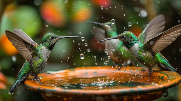 Vue photoréaliste du magnifique colibri dans son habitat naturel