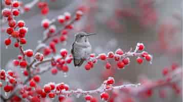 Photo gratuite vue photoréaliste du magnifique colibri dans son habitat naturel