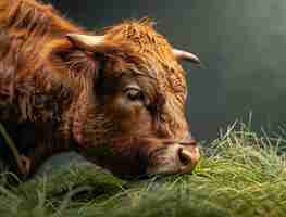 Photo gratuite vue photoréaliste du pâturage des vaches dans la nature en plein air