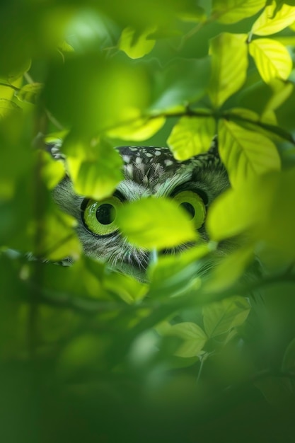 Photo gratuite vue photoréaliste d'un hibou avec des plumes dans la nature