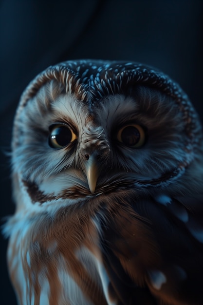 Photo gratuite vue photoréaliste de l'oiseau hibou la nuit