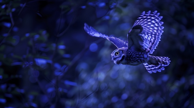 Photo gratuite vue photoréaliste de l'oiseau hibou la nuit