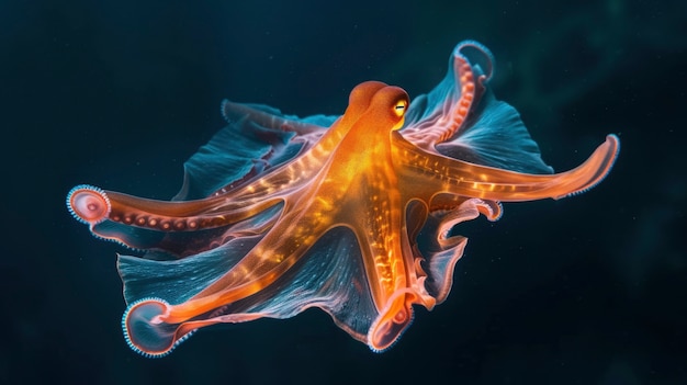 Photo gratuite vue de la pieuvre dans son habitat naturel sous-marin