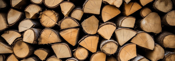 Photo gratuit vue d'une pile de bois générée par l'ia en plein air