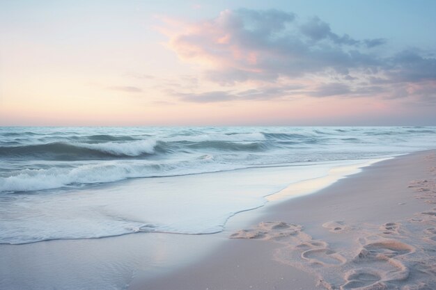 Vue sur la plage avec de l'eau de mer