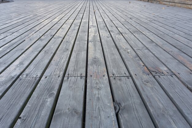 vue sur le plancher en bois