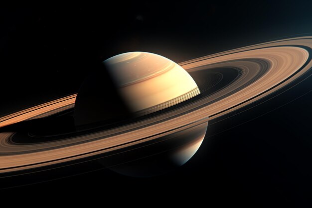 vue de la planète Saturne image générée par AI