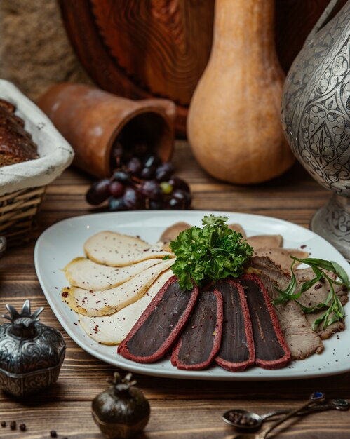 Vue rapprochée de l'assortiment de viandes