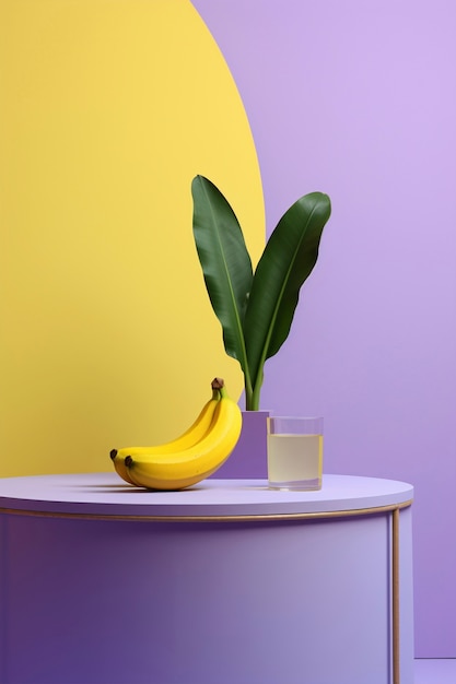 Vue rapprochée de la banane sur le podium