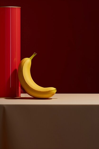 Vue rapprochée de la banane sur le podium