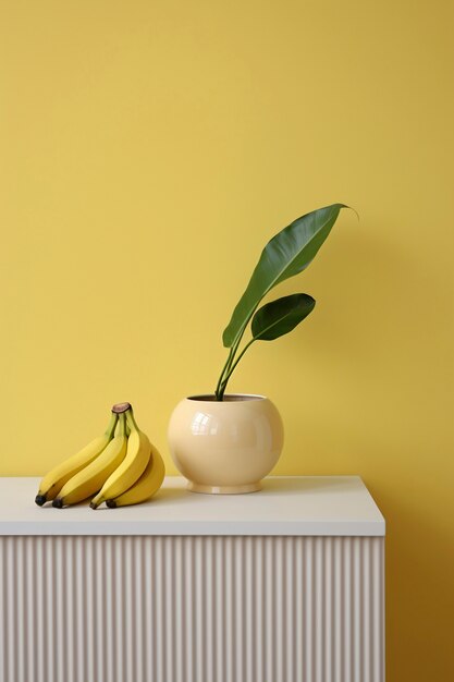 Vue rapprochée de la banane sur le podium