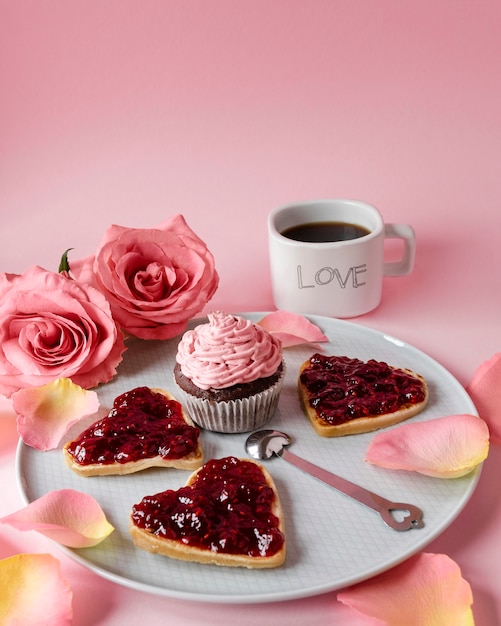 Vue rapprochée de la belle du concept de la Saint-Valentin