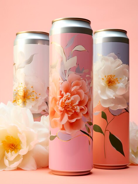 Vue rapprochée de la boisson gazeuse futuriste