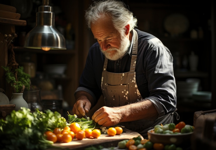 Vue rapprochée de la cuisine des adultes