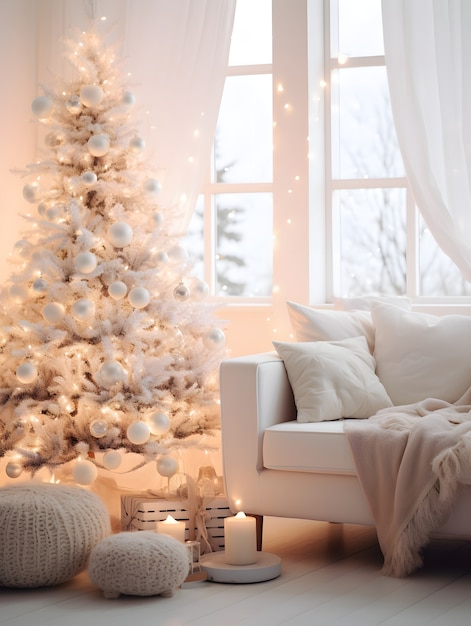 Photo gratuite vue rapprochée de la décoration intérieure de noël