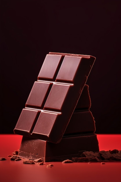 Photo gratuite vue rapprochée de la délicieuse barre de chocolat