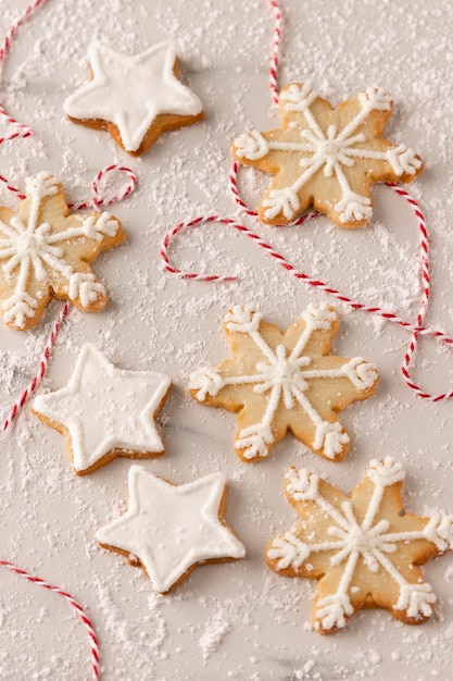 Photo gratuite vue rapprochée de délicieux cookies