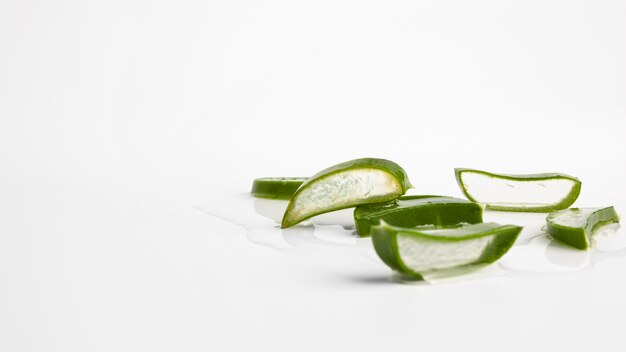 Vue rapprochée du concept de beauté d'aloe vera