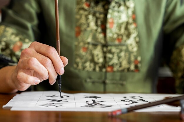 Vue rapprochée du concept d'encre chinoise