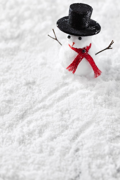 Vue rapprochée du concept d'hiver bonhomme de neige